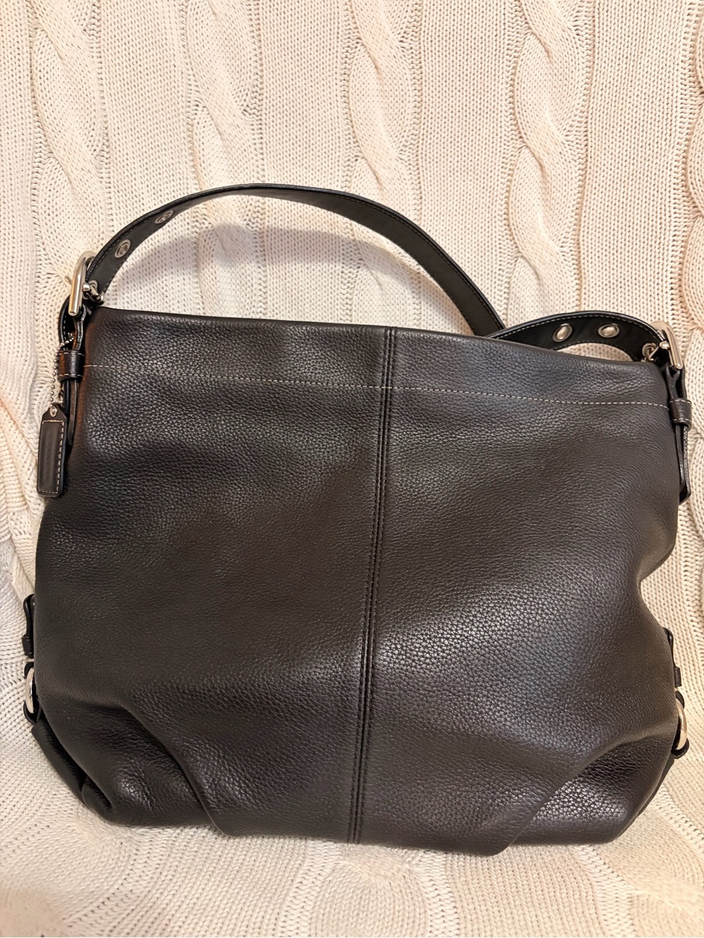 Coach Classic Black Leather SoHo Hobo Bag - Picture 2 of 11